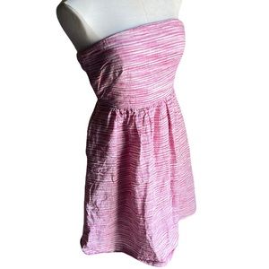 Banana Republic Pink White Stripe Strapless Dress Casual Fun Size 0